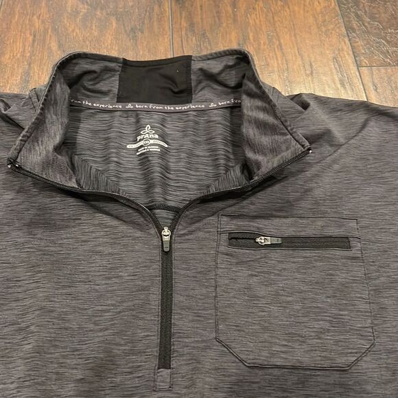 prAna 1/4 Zip Mens Grey Pullover Size Large Lightweight size XXL breathable - Picture 2 of 10